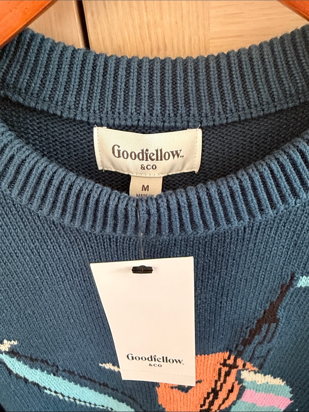 Goodfellow & Co Teal Crewneck Sweater with Sailboat Graphic - Picture 2 of 3